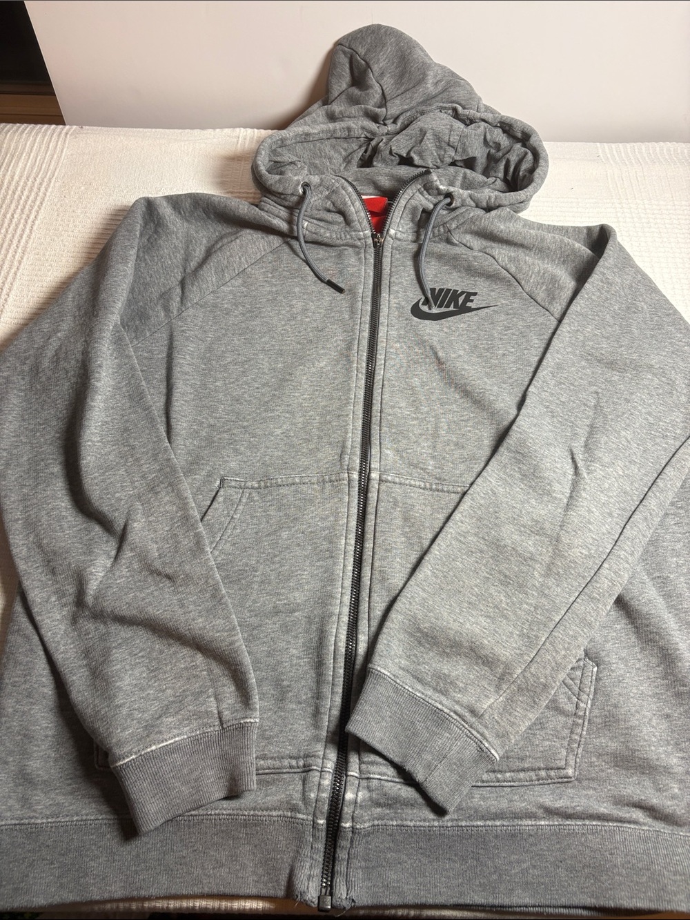 Nike unisex Grey Full-Zip Hoodie Jacket with Hood